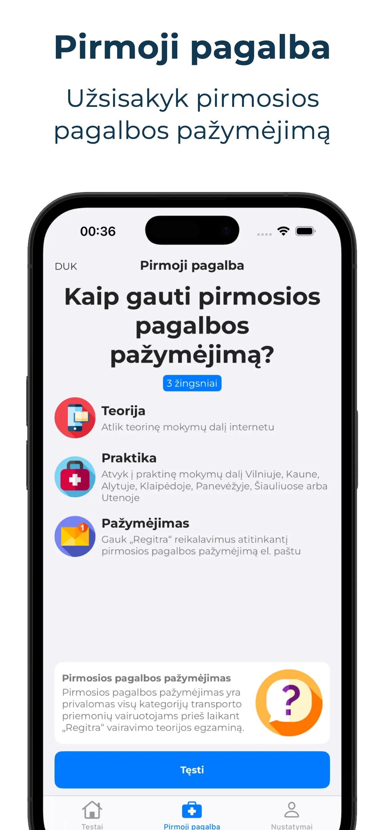 Autostart KET mokymosi programa — telefono ekrano vaizdas 3